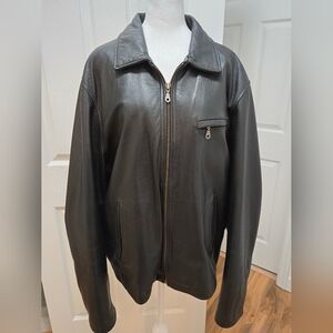 Wilson's Vintage Black Leather Men's Jacket, XLT